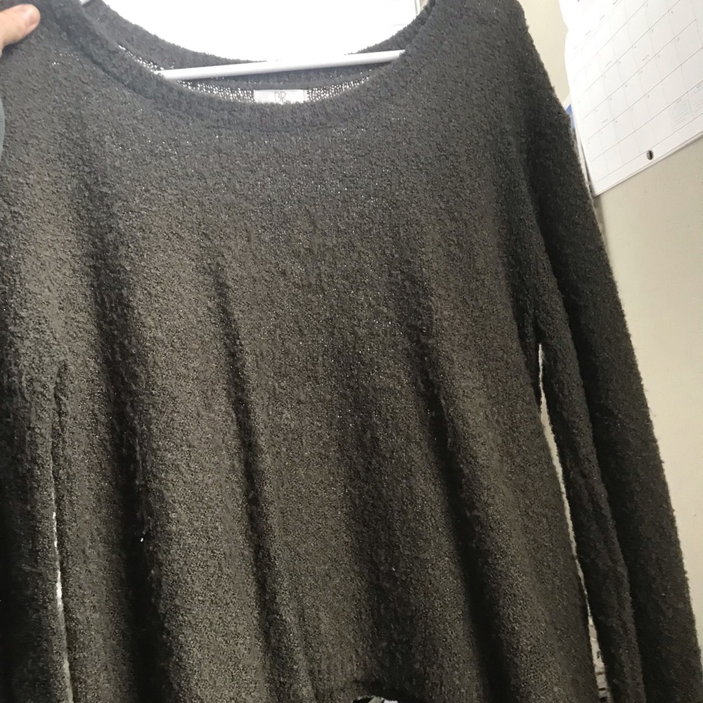 Cropped olive sweater